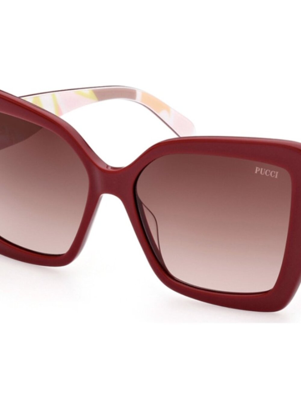 Emilio Pucci Burgundy Ombré Frame Oversized Square Sunglasses with Pink Pouch - Picture 2 of 9